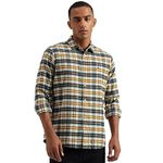 UNITED COLORS OF BENETTON Men's Regular Fit Spread Collar Checked Shirts (Size: 3XL)-23A5MD01U008I901 Multicolour