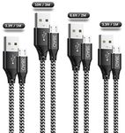 Micro USB Cable [4Pack 2X3.3ft 6.6ft 10ft] USB A to Micro Charging Cable Braided Android Charger Cord Data Sync Compatible for Samsung Galaxy J7,S7,S6,J3 Prime,Moto,Sony,HTC,PS4,Kindle Fire,Xbox One