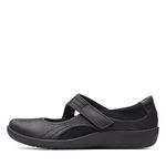 Clarks Women's Sillian Bella Mary Jane Flat, Black, 7 Wide