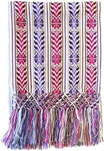 Mexican Handmade Colorful Rebozo Shawl (White)