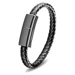 NEW Bracelet Charger Fashion Leather Braided Wrist Portable USB C Charging Cable 22.5cm Short Travel Cable for Samsung HUAWEI LG Google Android