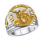 PROSTEEL Saint Michael Rings Men Stainless Archangel Michael Ring