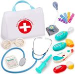 Pretend Play Doctors Set for Kids Doctor Play Set with Medical Bag Realistic Stethoscope Medical Kit Role Play Doctor Toys for Kids Toddlers Boys Girls 3+ Years Old Birthday Gift