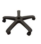 P P CHAIR Heavy Duty Plastic Umbrella Revolving Chair Parts Base with Wheels (Black)