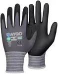 KAYGO Safety Work Gloves MicroFoam Nitrile Coated-60 Pairs, KG18NB,Seamless Knit Nylon Glove with Black Micro-Foam Nitrile Grip,Ideal for General Purpose,Automotive,Home Improvement, X-Large