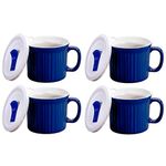 CorningWare 20 Ounce Blueberry Meal Mug With Vented Lid – 4 Pack