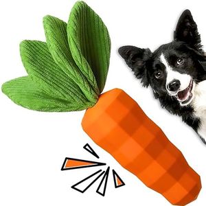 PeppyPawz Squeaky Dog Chew Toy, Crinkle Dog Toys for Aggressive Chewers, Boredom Buster for Small, Medium & Large Breeds, Durable Tough Heavy Duty Strong Rubber, Interactive Enrichment Pet Toy Gift