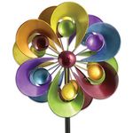 Bits and Pieces - Prismatic Posy Wind Spinner - Decorative Kinetic Wind Mill - Unique Outdoor Lawn and Garden Décor, Lawn Ornament