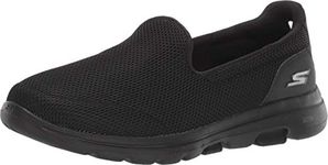 Skechers Women's GO Walk 5 Slip On Trainers, Black Textile Trim, 7 UK Wide