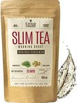 SLIM TEA - Morning Energy Booster - Detox Tea - Moringa, Green Tea, Mate, Ginger, Hibiscus, Horsetail, Dandelion, Guarana, Pineapple, Cardamom - Antioxidants - All Natural Herbal Tea Infusion 100g