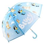 Bluey Dome Umbrella for Kids Childrens Boys Girls Brolly with Safety Opening