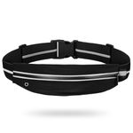 Running Belt, Ultra Slim Money Belt Running Bag, Lightweight Fanny Pack Multi-pocket Bumbags, Waterproof Belt Bag with Headphone Hole, Adjustable Pouch for Workouts, Cycling, Walking & Travel - Unisex