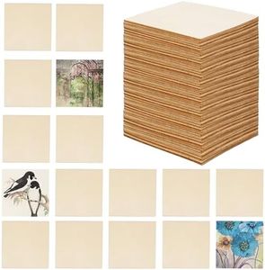 Belle Vous Cuadrados en Blanco Maderas para Manualidades (Pack de 50) 10 x 10 cm Cuadrados de Madera 2,5 mm de Grosor Lisos para Posavasos, Pintar, Pirograbado – Madera sin Acabado