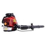 Makamsui Gas Powered Backpack Leaf Blower, 80CC 2-Stroke Engine 900CFM Air Volume 2.3L Tank Leaf Blower Snow Blower for Lawn Care, Road Cleaning Red