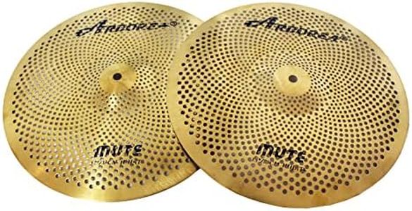Arborea Low Volume 13”Hi-Hats Cymbal Golden Practice Mute Cymbal For Drum Set