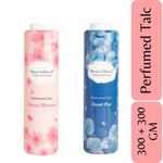 Beautisoul Cherry Blossom Perfumed Talc 300gm + Beautisoul Sweet Pea Perfumed Talc 300gm | IFRA Certified Fragrance | Talc Combo Offer (Pack of 2)