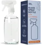 MAISONOVO Glass Spray Bottles for Cleaning | 16.9 fl oz Clear x 1 with 16 Labels