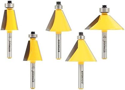 Yonico Router Bits Bevel Edge Forming Set 5 Bit 1/4-Inch Shank 13508q