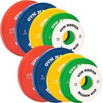 GYM MASTER Pair of 2" Coloured Rubber Fractional Change Plates for Olympic Barbell Weight Lifting