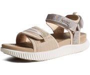 KuaiLu Womens Orthopedic Walking Sandals Plantar Fasciitis Arch Support Ladies Recovery Sport Outdoor Travel Sandles Open Toe Thick Athletic Cushion Foam Sandals Adjustable Strap Beige Size 6