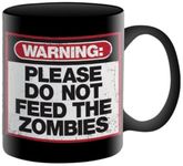 Aquarius Zombie Warning Ceramic Mug, Black/white/red