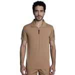 MOUNTMILLER Men's Solid Half Sleeve OG Tactical Polo T-Shirt | Anti-Odor | Moisture-Wicking | Breathable | UV Protective| Ideal for Outdoor, Hiking & Trekking (M, Khaki)