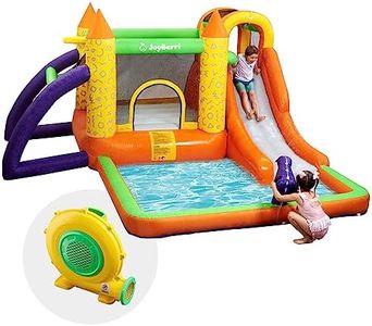 JoyBerri Bounce House Waterslide - Inflatable Water Bounce House with Water Slide, Trampoline, Splash Pool, Climbing Wall - Heavy Duty Bouncy House for Kids Outdoor - Includes Air Blower & Carry Bag