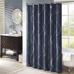 Madison Park MP70-1917 Serendipity Sheet Shower Curtain 72x72 Navy