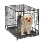 MidWest Homes for Pets Newly Enhanced Single Door iCrate 45.72 cm (18-Inch) Long Dog Crate, Includes Leak-Proof Pan, Floor Protecting Feet , Divider Panel & New Patented Features, Black, Model 1518