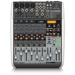 Behringer Premium 12-Input 2/2-Bus Mixer with XENYX Mic Preamps and Compressors, Klark Teknik Multi-FX Processor, Wireless Option and USB/Audio Interface, Compatible with PC and Mac, ‎Black and Silver