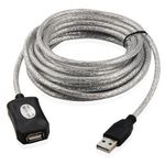 Accessotech 5M USB Active Repeater Cable Extension Lead for Computer Plug Socket Extender