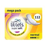 Lil-Lets Super Soft Ultra Sanitary Pads Normal x Ultra Soft Pads with Wings 8 Packs of 14 Pads, Unscented, 112 Count