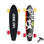 Jaspo Bad Binny Cruiser 7 Layer (28 inches x 8 inches) Wooden(Concave Maple) Skateboard with Chromed Aluminium Trucks Designed Kids/Boys/Girls/Youth/Adult| Free Skate Tool (Bad Binny)