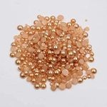 Crafteez Half Cut Pearls(Moti) for Craft Material, Making, Jewellery Making, Scrap Booking, TrDays Making, Arts & Embroidery Rose Gold (8mm) - 200 Beads