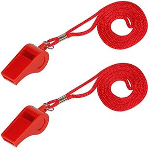 SAVITA 2pcs Sports Whistles, Loud Sound ABS Plastic Whistle with Lanyard in Training Survival Emergency Sports for Kids Referee Coach Teacher Dog Training (Red) (YYD15288)