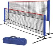 FLITURE Badminton Net, Height Adjustabl Portable Soccer Tennis Net, Foldable Nylon Net 10 ft Wide, Pickleball and Volleyball Net with Poles for Backyard Game and Indoor Outdoor Use, Easy Assemble