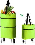 Foldable Shopping Trolley Bag with Wheels, Waterproof Folding Travel Luggage Bag/Vegetable, Grocery, Shopping Trolley Carry Bag, Outdoor Travel Bag for Girls Women Men (Multicolor)