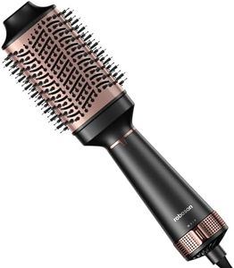 Roboson Professional Volumizer Hair Dryer, 1200 Watts Hot Air Brush, One Step Styler for Women with 3 Temperature & 2 Speed Settings, 3 in 1 Blow Brush Dryer and Curler (1 Year Warranty)
