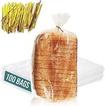 Reusable Plastic Bread Bags for Homemade Bread - 100 Pack Clear Bread Bag with Ties For An Airtight Moisture-free Preservation and Storage- Bread Loaf Bags for Home Bakers and Bakery Owners