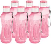 MILTON Water Bottle Kids Reusable Leakproof 12 Oz Plastic Wide Mouth Large Big Drink Bottle BPA & Leak Free with Handle Strap Carrier for Cycling Camping Hiking Gym Yoga - Set of 6