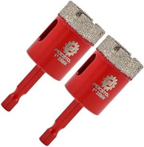 FOCSTOL Diamond Core Drill Bit - 2pcs 1''(25mm) Diamond Hole Saw with Quick Change Hex Shank for Porcelain Tile Ceramic Marble Granite