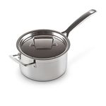 Le Creuset 3-Ply Stainless Steel Saucepan with Lid, 18 x 11.1 cm, 96200918001000, Silver