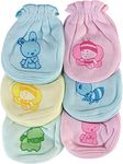 ANKIMA Babys' Cotton Soft Mittens (Multicolour) Pack of 6 (3-6 months)