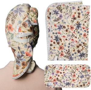Curlfriend Collective Cotton Cloud T-Shirt Hair Towel Duo, Garden Party
