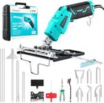 SakerNeo Electric Hot Knife Foam Cutter Kit with Sled, 11-Blade Air Cooled | 200W Dual Fan Styrofoam Cutter, 6 Temp-Level Stepless Adjustment, Grooving/Sculpting for EPS XPS EPE EVA EPP KT board Sponge