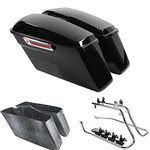 TCMT Hard Saddlebags Bag W/Conversion Brackets Fit For Harley Softail Heritage Deluxe Models 1984-2013