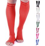 Doc Miller Open Toe Compression Socks, 15-20 mmHg, Toeless Compression Socks Women and Men for Maternity, Improved Blood Circulation, Shin Splints & Calf Recovery, 1 Pair