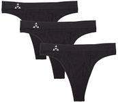 Balanced Tech Women's Seamless Thong Panties 3-Pack - Black - Small