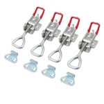 Tanice 4PCS Adjustable Toggle Clamp 180kg 400Lbs Holding Capacity Hasp Clamp Steel Latch Catch Clip Pull Action Latch for Tool Boxes, Trunk, Cases