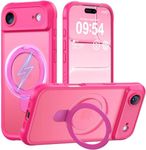 MOCCA Compatible with iPhone Air Case with Magnetic Invisible Stand [Full Camera Protection] [Compatible with Magsafe] Military Drop Shockproof Translucent Matte Phone Case Cover 6.5",Hot Pink